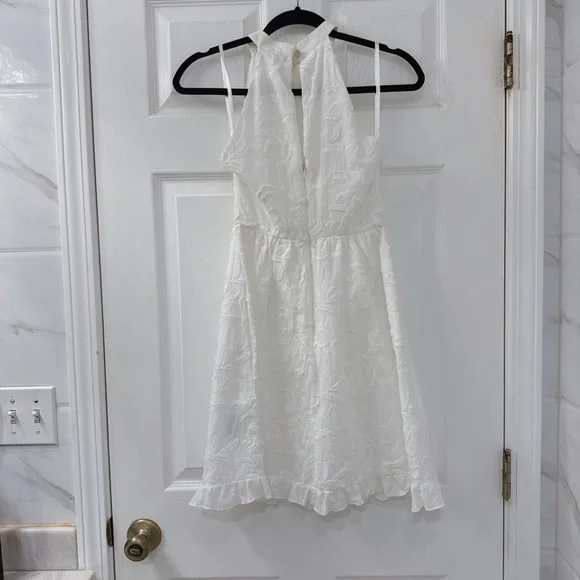 NWT Ted Baker Lorene Embroidered White Halter Dress - Picture 5 of 9
